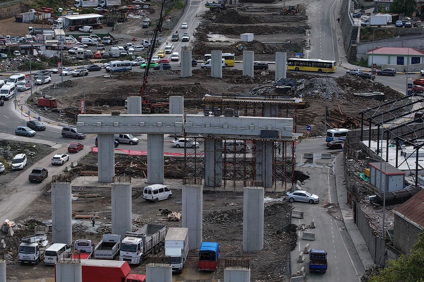 Viyadükler yükselmeye, projenin de silueti ortaya çıkmaya başladı