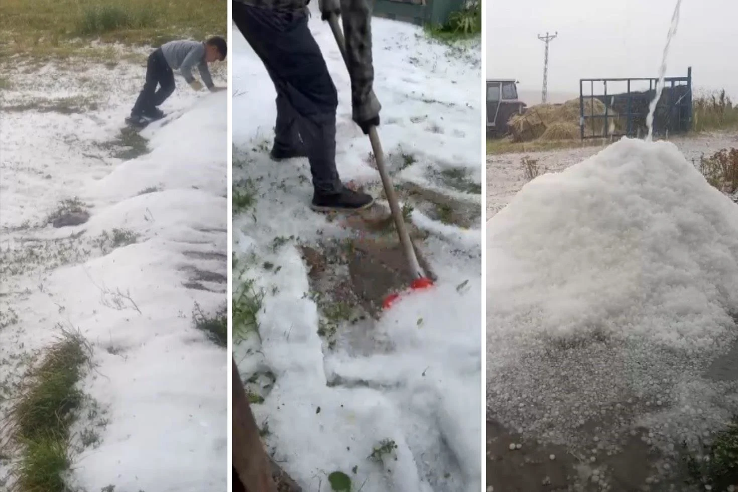 Ağustos ayında ilginç manzara: Kent bir anda beyaza büründü