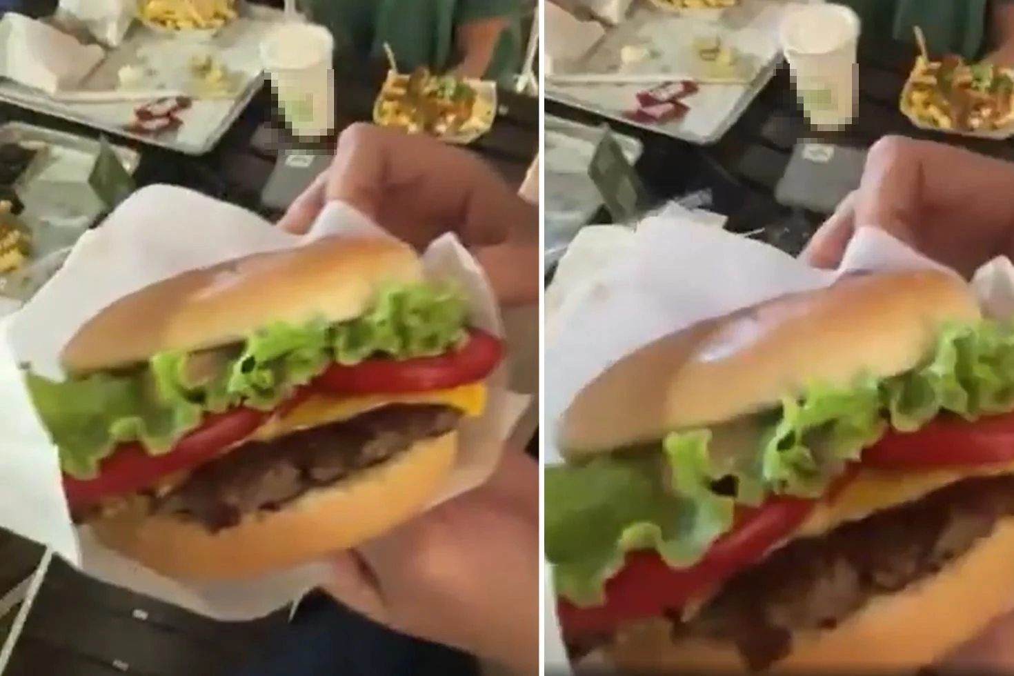 AVM’de skandal görüntü! Ünlü restoran zincirinden aldığı hamburgerden bakın ne çıktı