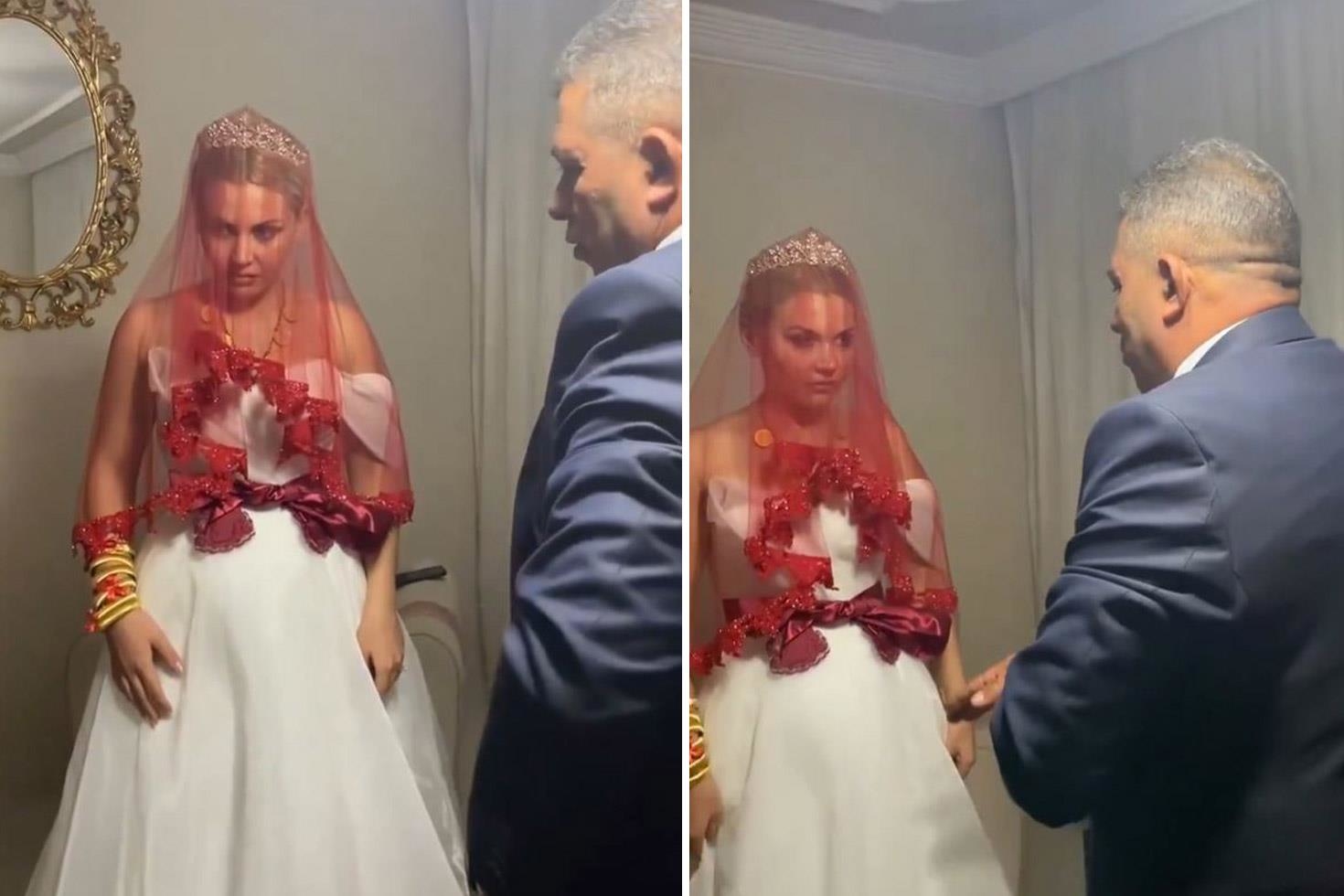 Bu nasıl gelenek? Gelinin yüz ifadesi olan biteni özetliyor
