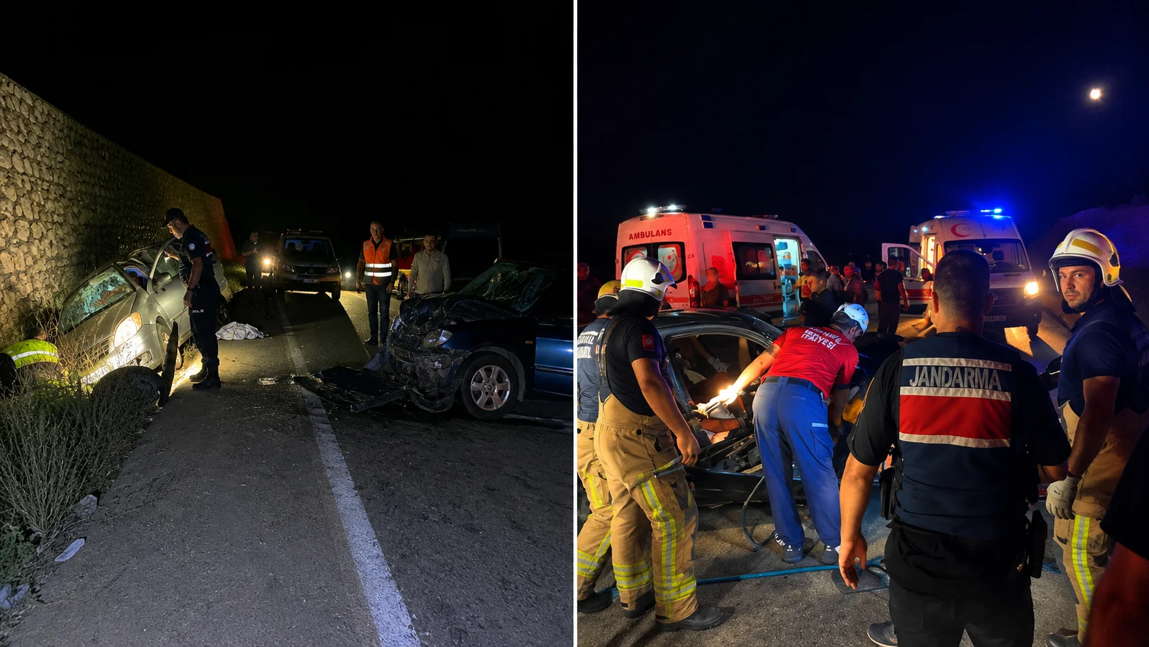 Bursa’da iki otomobil kafa kafaya çarpıştı: Anne ve kızı öldü, 2’si jandarma 5 yaralı