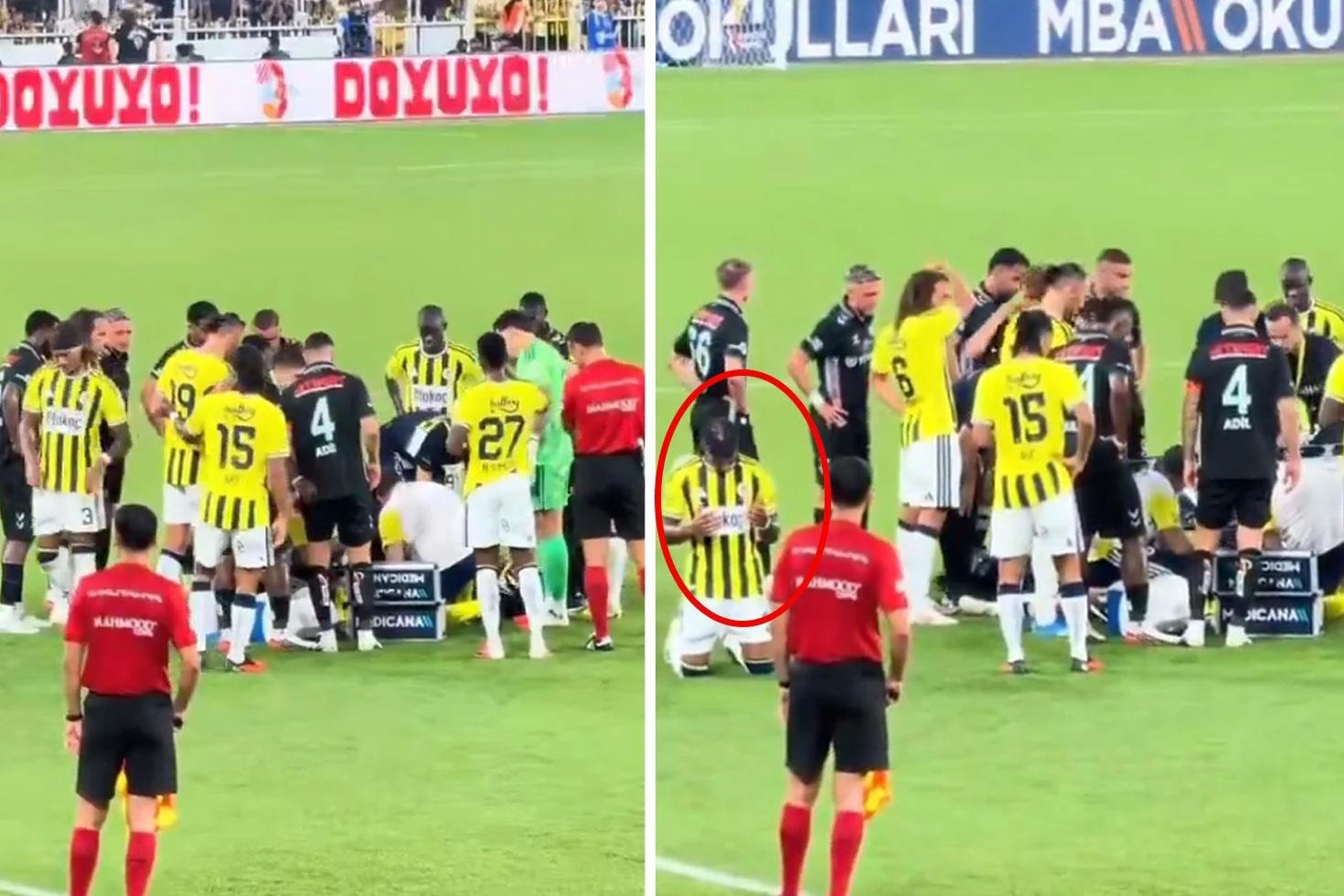Dün geceye damga vuran anlar! Arkadaşının hareketsiz yattığını görünce dua etti