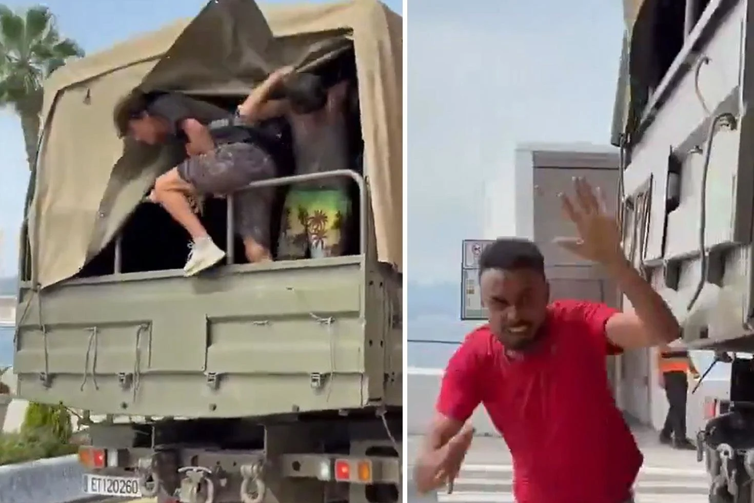 Sebte’de yakalanan Faslı göçmenler hareket halindeki askeri araçtan atlayıp kaçtı