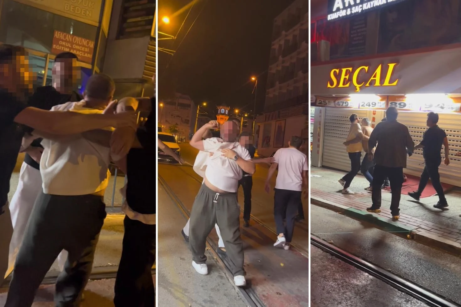 Gece kulübü çıkışında ortalık karıştı: Sarhoşların o halleri kamerada