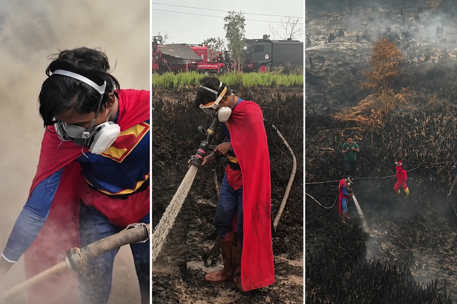 Gerçek hayattaki Supermen! Yangına kostümüyle koştu