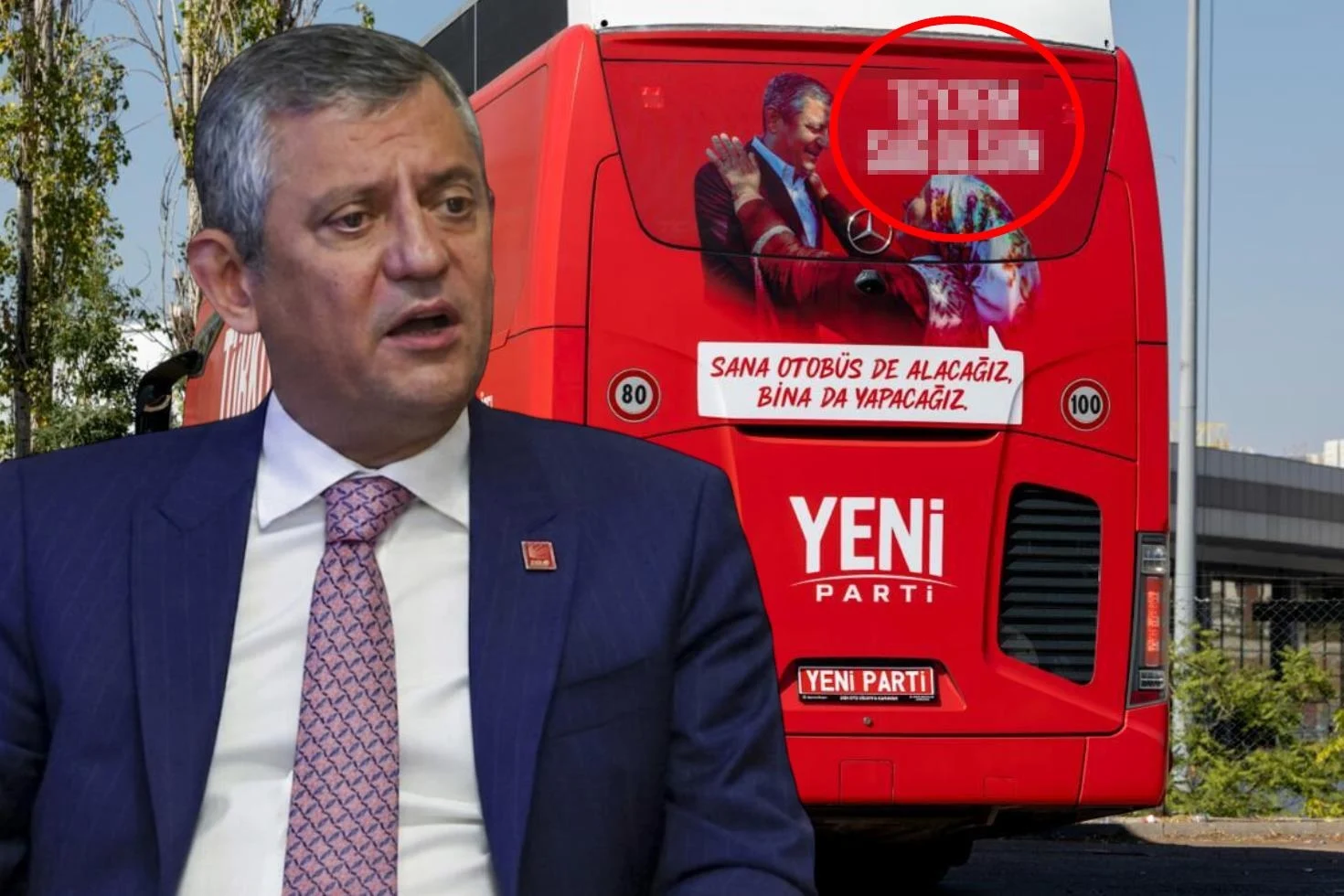 Yeni Parti’nin ilk otobüsü sahaya indi: Üzerindeki sözler dikkat çekti