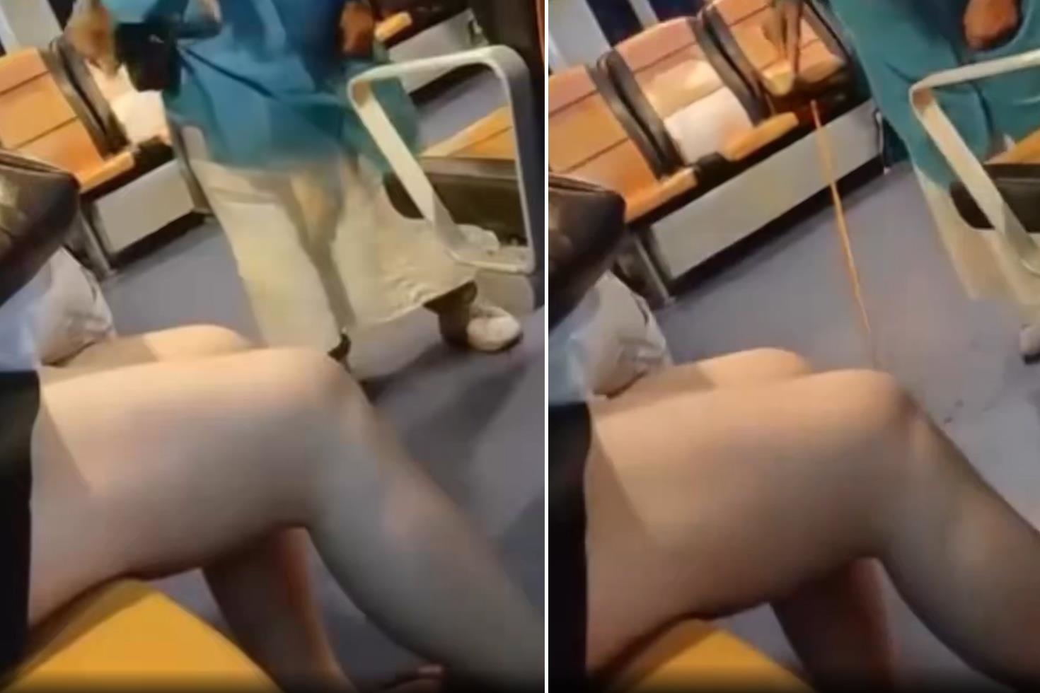 Vapurda skandal görüntü! Şort giyen genç kıza bastonla vurdu