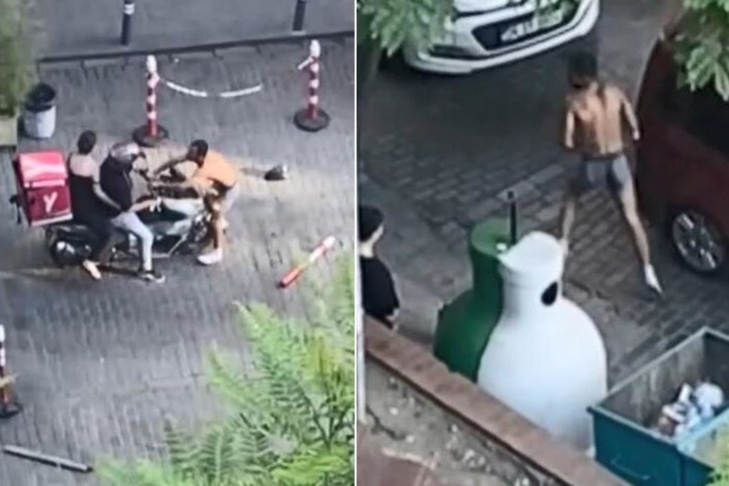 İstanbul’un göbeğinde yarı çıplak yol kesti, dubalarla darbedildi