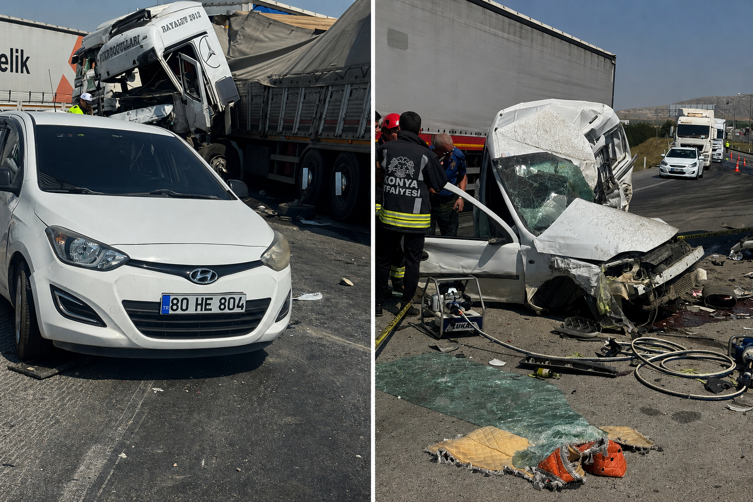 Konya’da freni patlayan TIR dehşet saçtı: 1 ölü, 9 yaralı