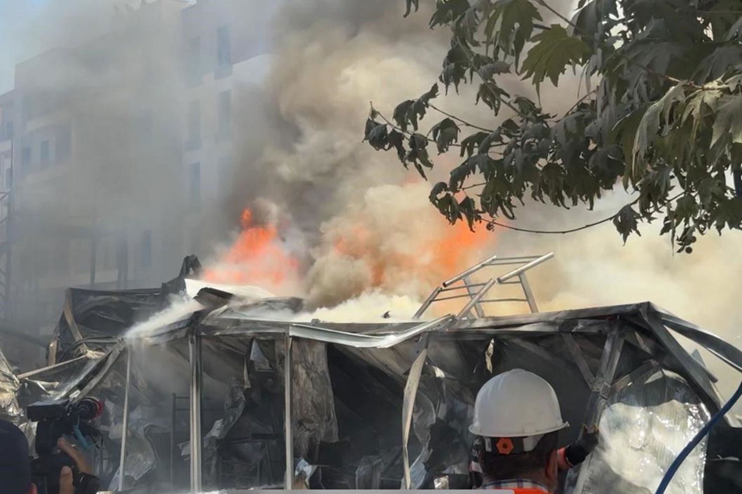 Malatya’da konteyner kentte yangın