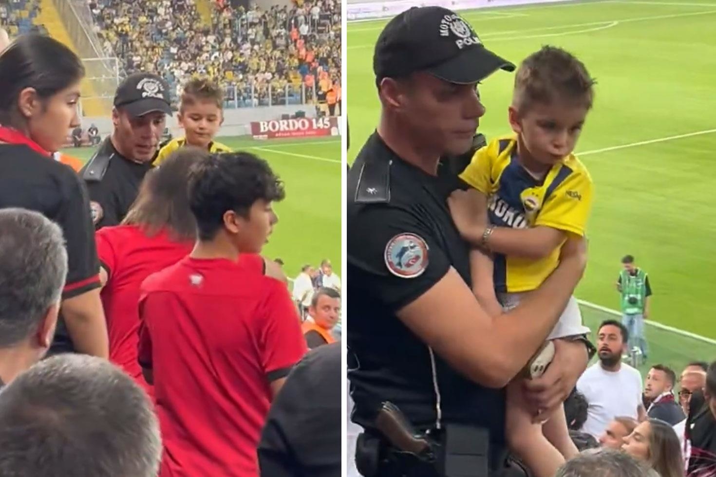 Küçük Fenerbahçeli taraftarı kucağına alıp koruyan polis memuru o anları anlattı