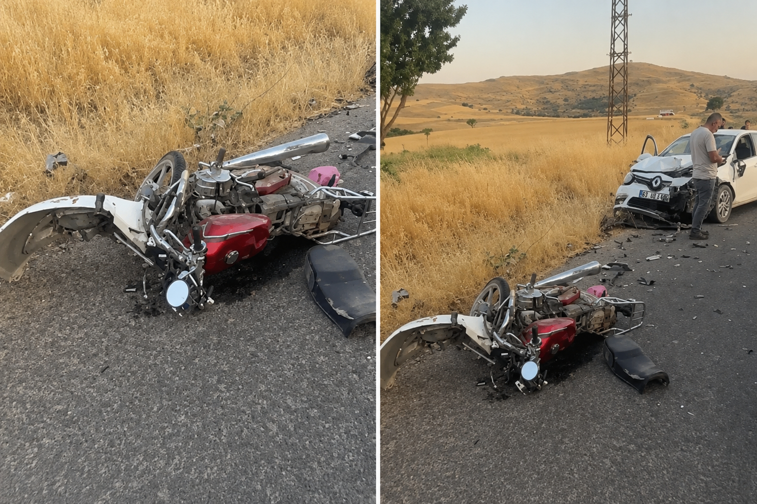 Mardin’de feci kaza: Otomobille çarpışan motosikletteki 2 kişi hayatını kaybetti
