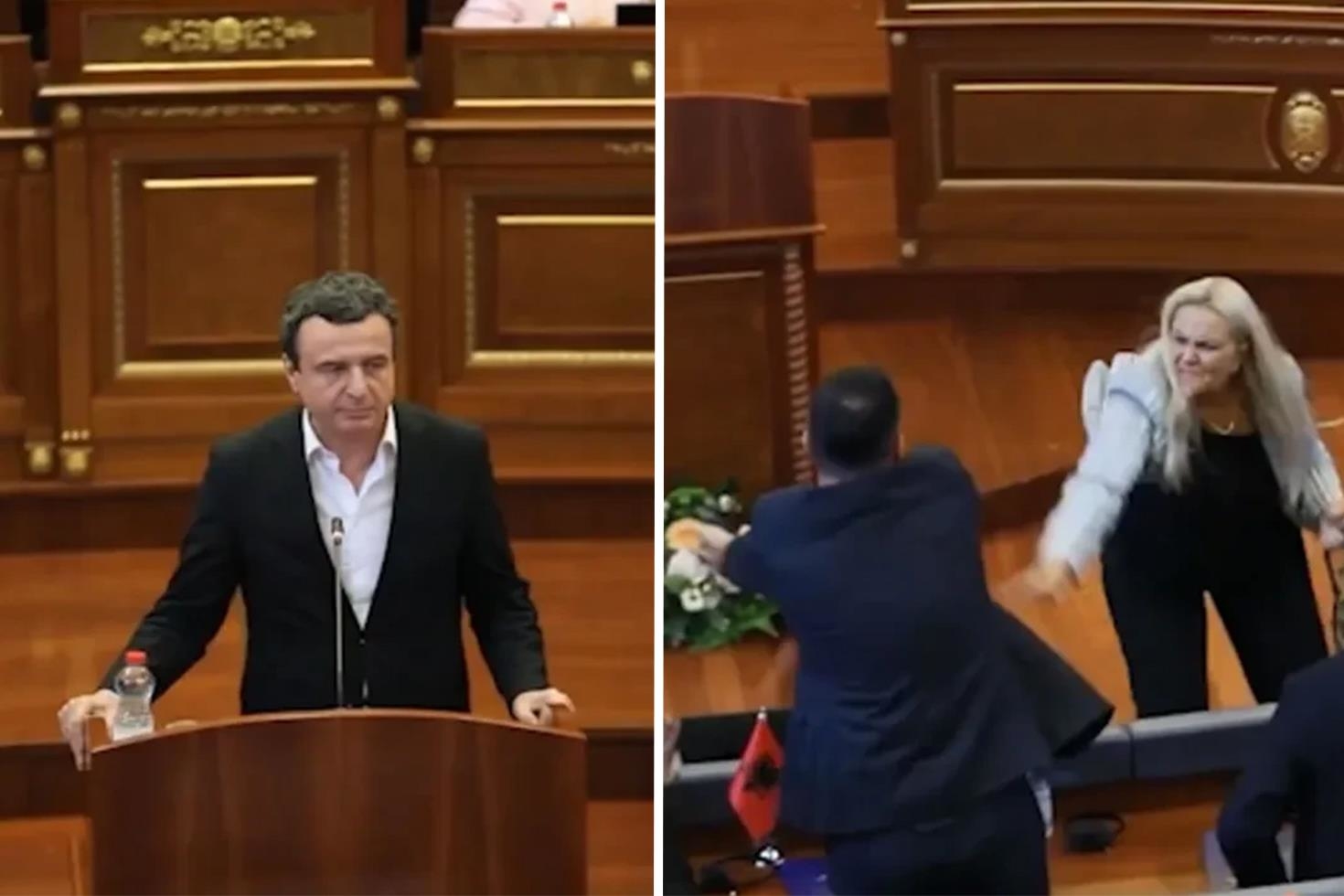 Kosova Meclisi’nde Başbakan Kurti’ye yumurtalı protesto
