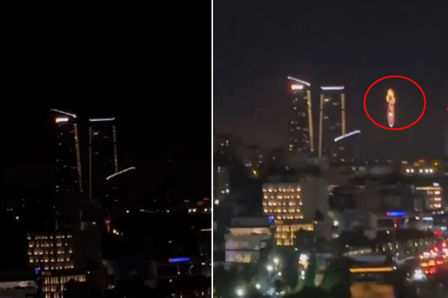 Gece yarısı RAMS Park’ın üzerinde dikkat çeken görüntü