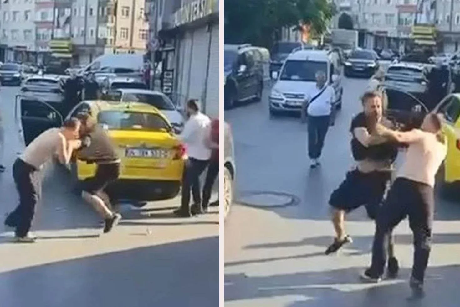 Zeytinburnu’nda taksiciler yumruklaştı! O anlar kameralara yansıdı