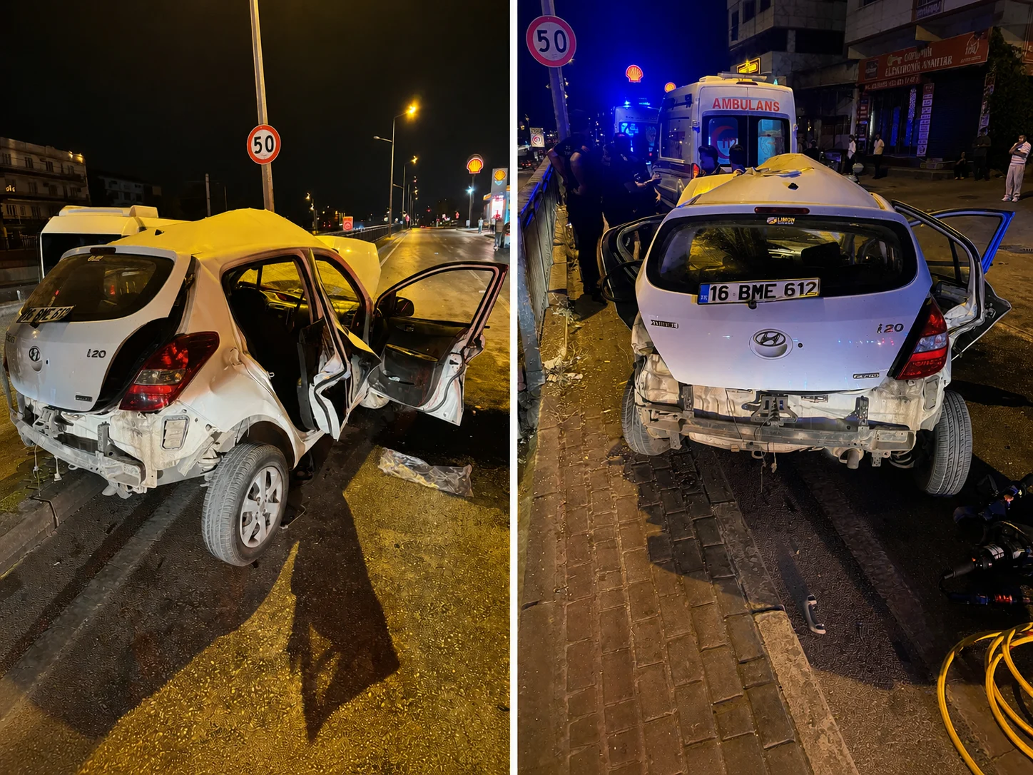 Bursa’da makas atan otomobil refüje çarptı: 17 yaşındaki sürücü hayatını kaybetti