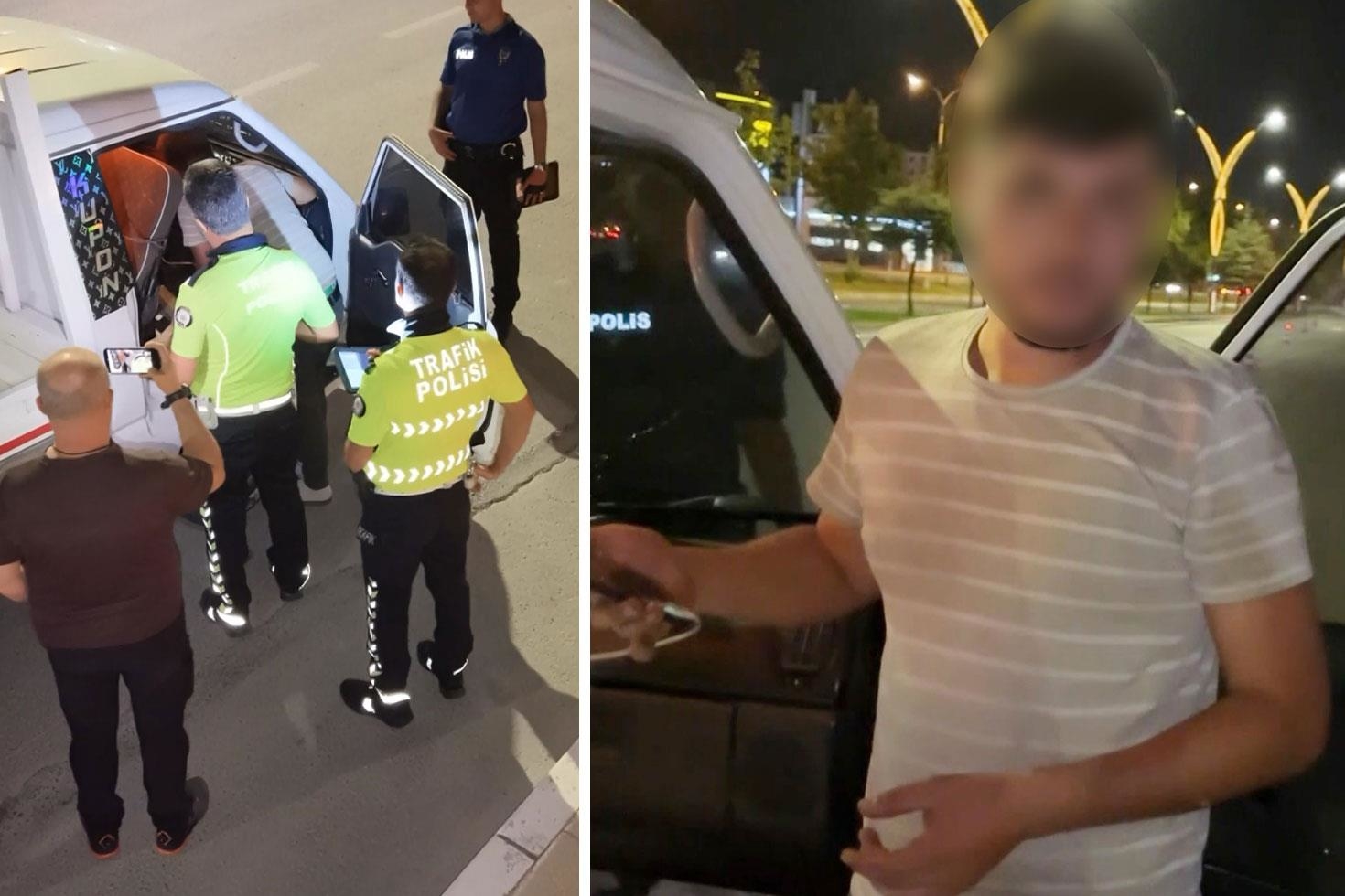 Alkollü ve ehliyetsiz sürücünün “Aracım arızalandı” oyununu polis bozdu