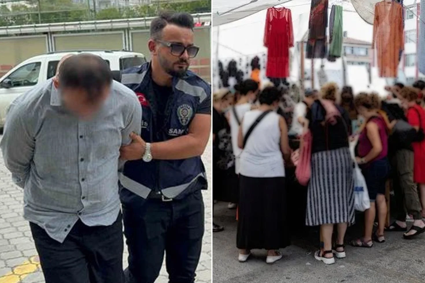 Semt pazarında mide bulandıran olay! Genç kadını hemen polise koştu