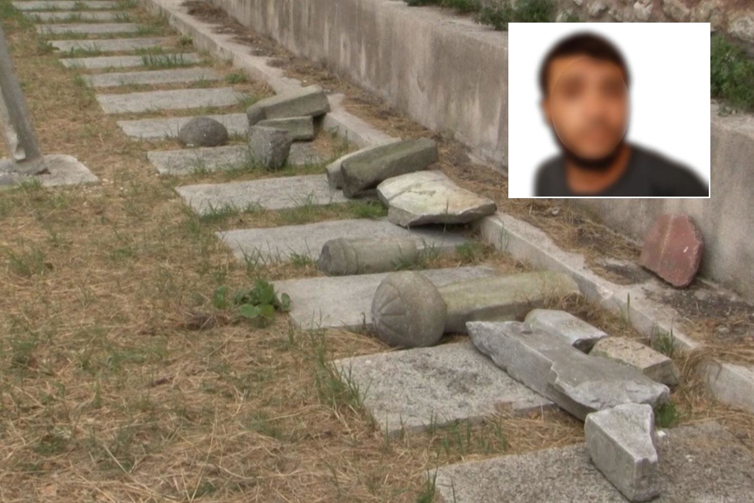 Fatih’te mezar taşlarına zarar veren şüpheli gözaltında