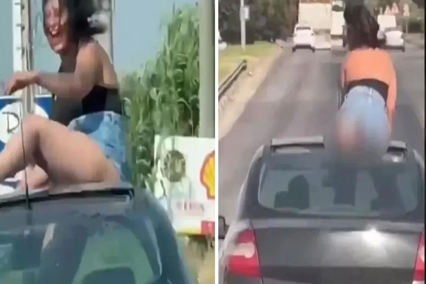 Harekete halindeki araç üstünde uygunsuz harekete gözaltı