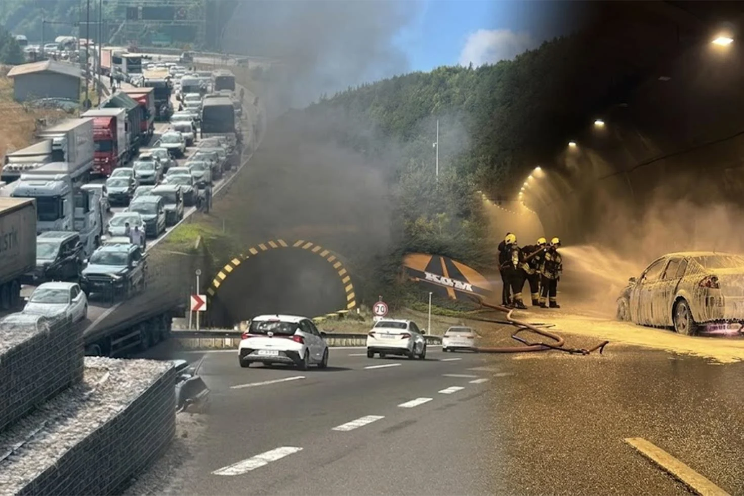 Bolu Dağı Tüneli’nde korkutan yangın: Ankara istikameti ulaşıma kapandı