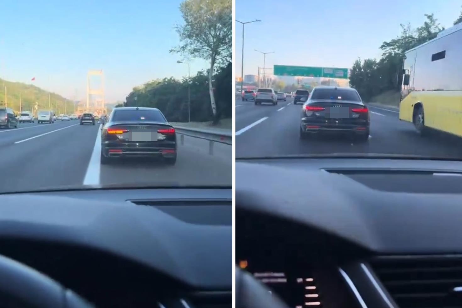 Çakarlı araç kullandılar, yetmedi klip çektiler