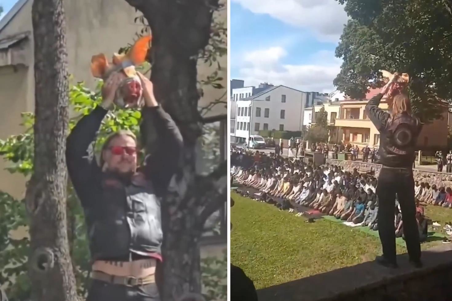 Litvanya’da cami önünde cuma namazı sırasında “domuz başı” provokasyonu