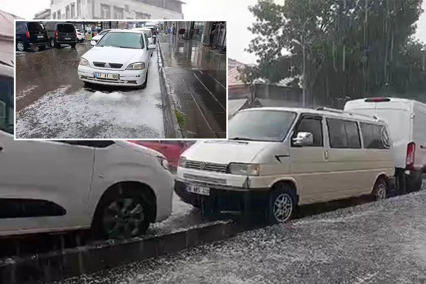 Eylül ayında şaşırtan manzara! Kars’ı ani dolu yağışı vurdu