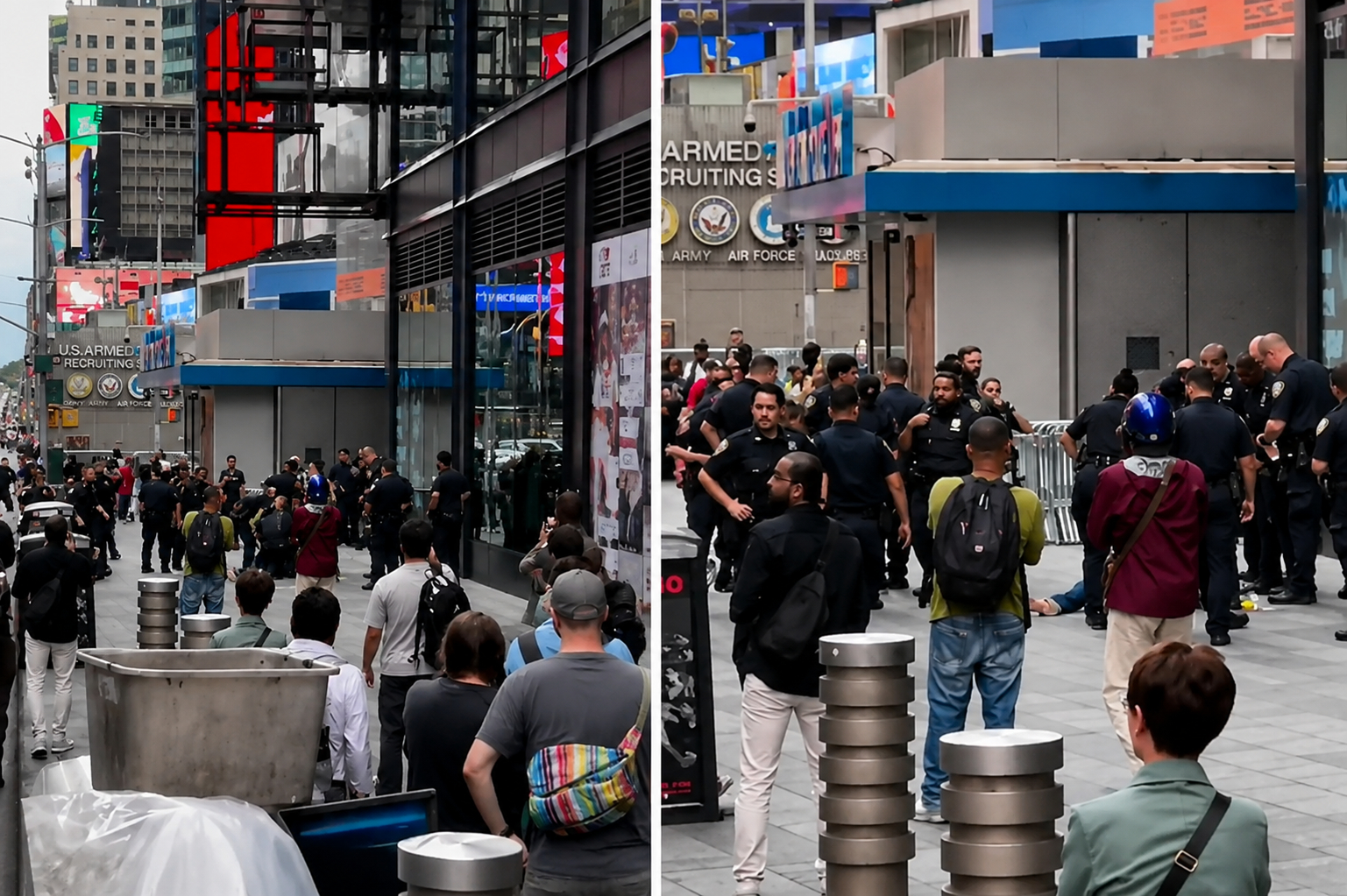Times Meydanı’nda bıçaklı saldırı: İki kişiyi yaralayan kadın, polis tarafından vuruldu