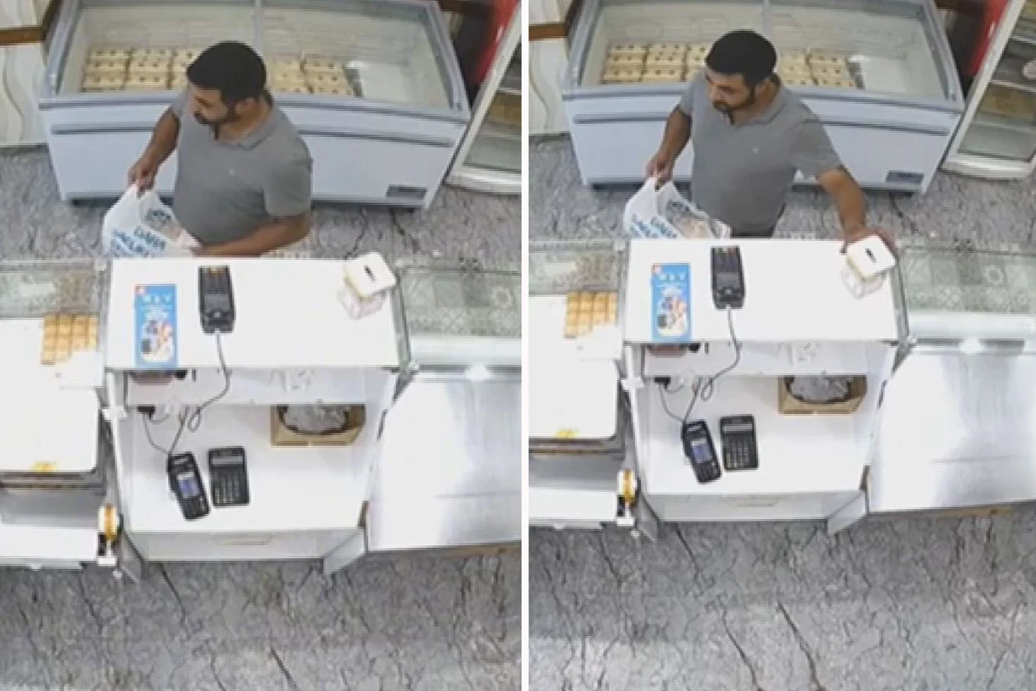Esenler’de tatlıcı dükkanından sadaka kutusunu çalan şüpheli kamerada