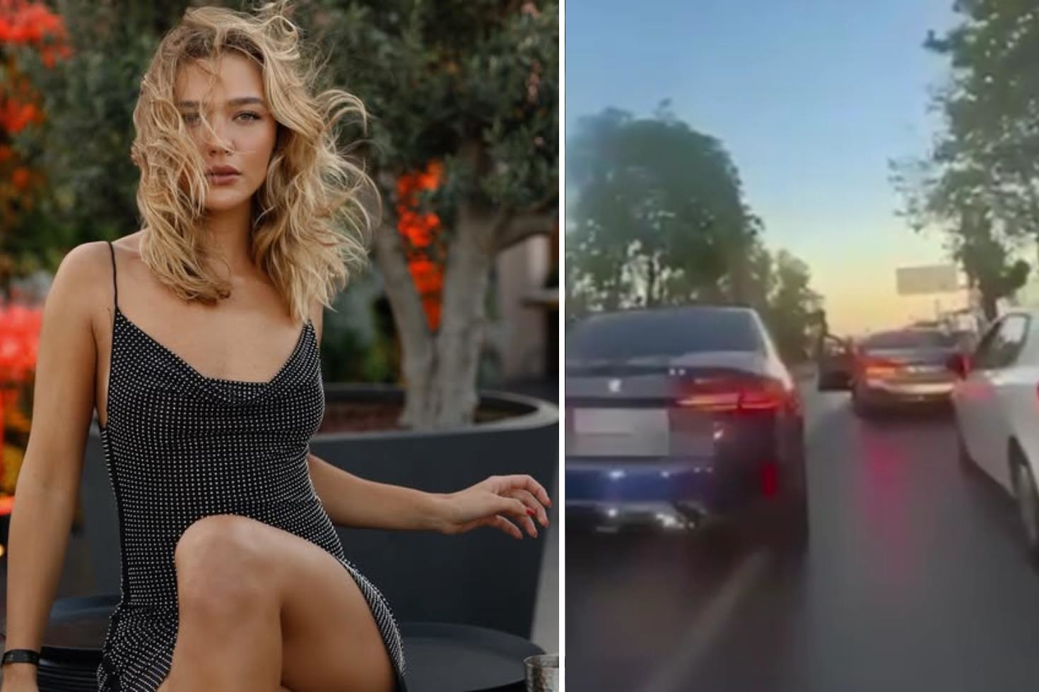Melisa Döngel’e trafikte silahlı tehdit! Korku dolu anlar kamerada