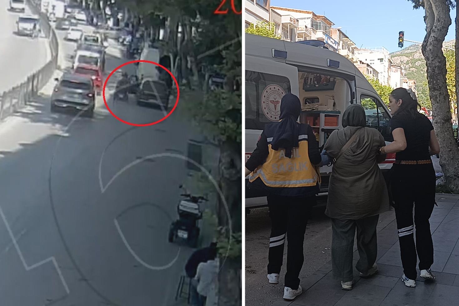 Sürücünün açtığı kapı elektrikli bisikletteki kadına çarptı, gözlük camının parçaları yüzüne saplandı