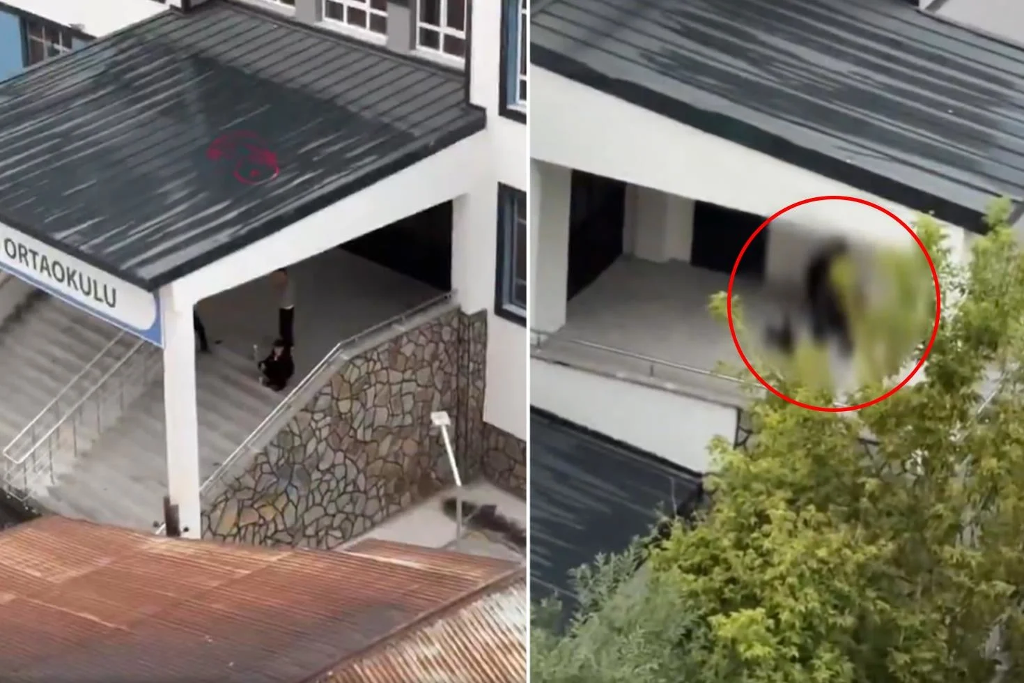 Okulun yanı başında skandal görüntü! Kimseye aldırış etmediler