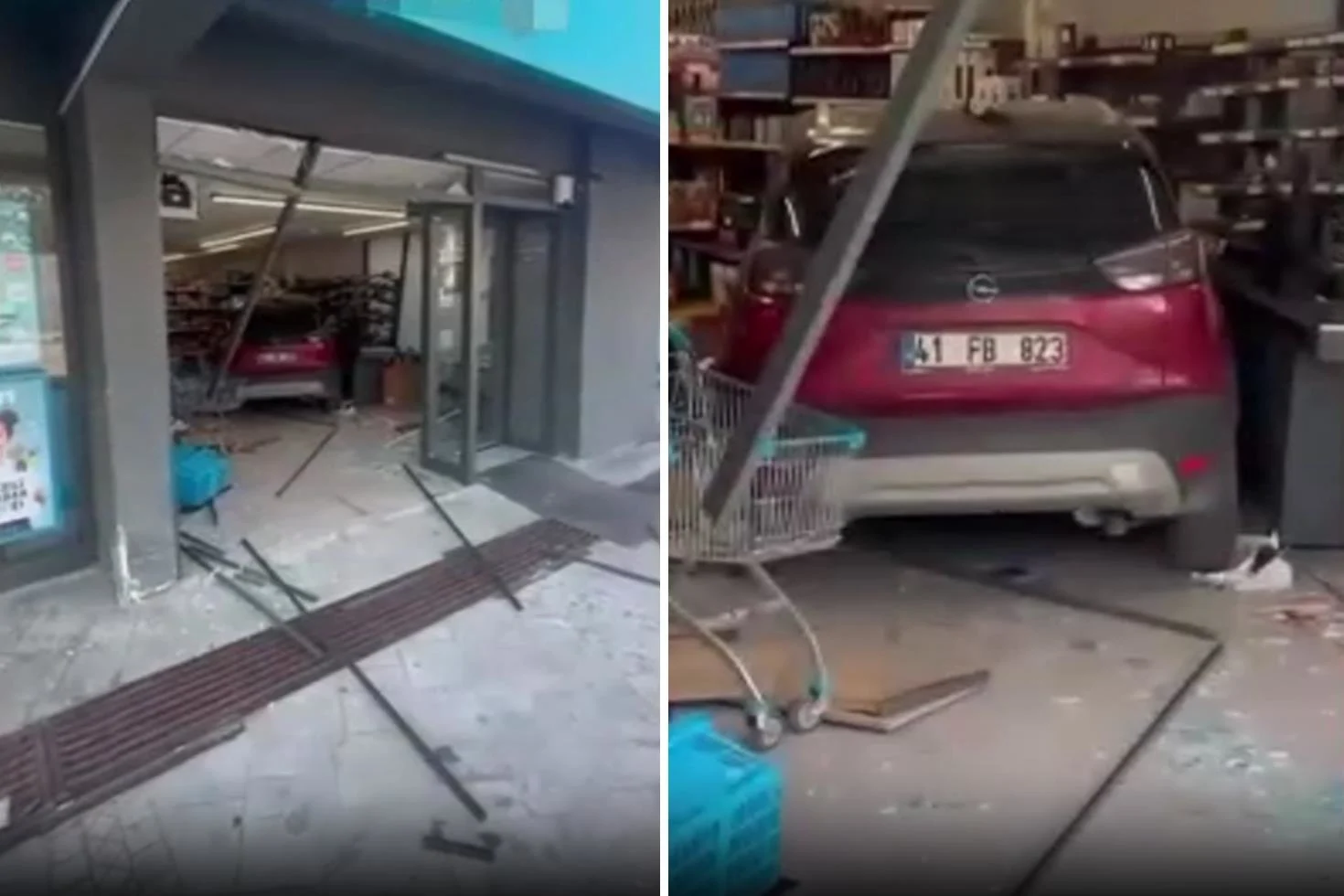 Otomobil Markete Daldi Calisanlar Ile Musteriler Dehseti Yasadi 20207684 81 Jpg