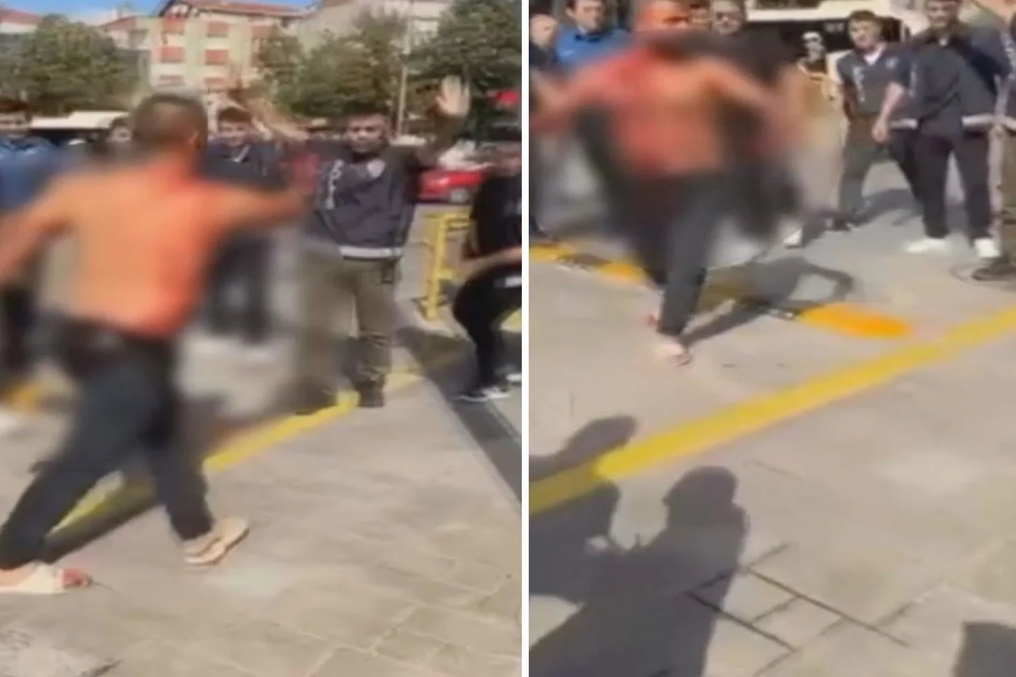 Esenler’de kendini yaralayıp bıçakla polislerin üzerine yürüyen şüpheli kamerada