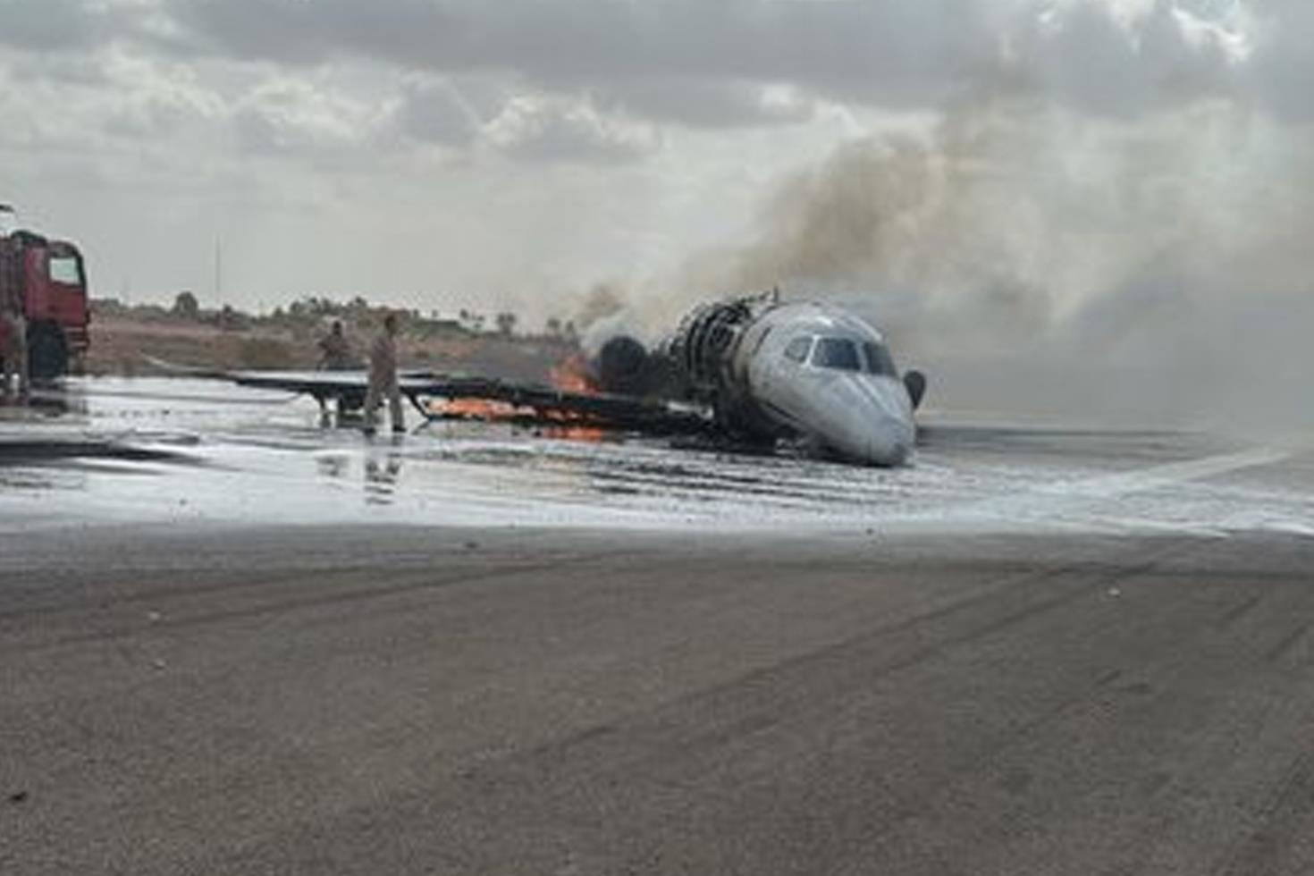 İstanbul’dan kalkan jet Libya’da kaza kırıma uğradı! İşte ilk görüntüler